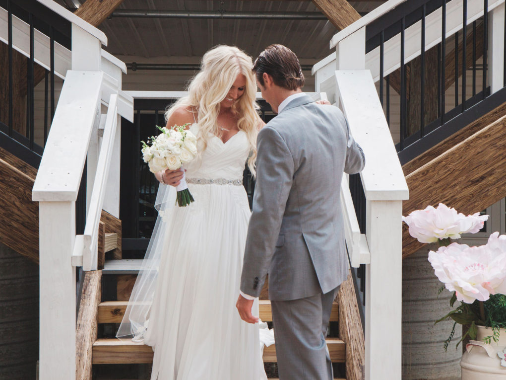 Bride and groom first look